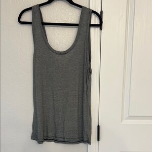 Gray Fitted Sleeveless Tank Top